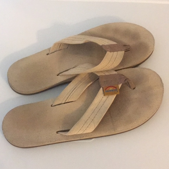 rainbow flip flops hemp